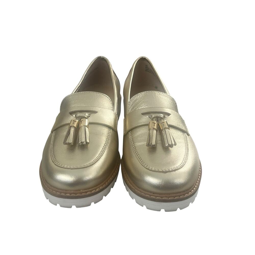 Talbots Tassel Loafer Women's Size 6 M Gold Metallic Leather Slip On Comfort - Picture 3 of 14